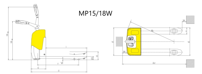 Semi electric pallet truck MP15A